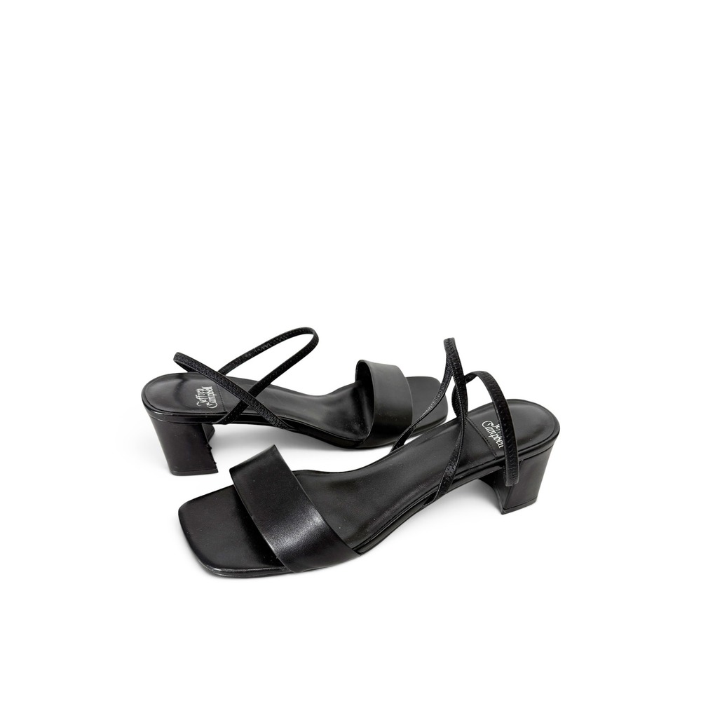 Jeffrey Campbell Adapt Strappy Slingback Black Block Heel Sandal Size 7.5